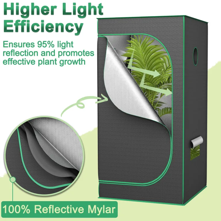 Aufun Grow Zelt für Pflanzen Zuchtzelt Gewächshaus Box Zuchtschrank Anzucht Gemüse Kräuter Grow Schrank, Indoor Anbauzelt, Growroom für Blumen klein Tomaten Hydro Green, Größe:240x120x200cm – Bild 4