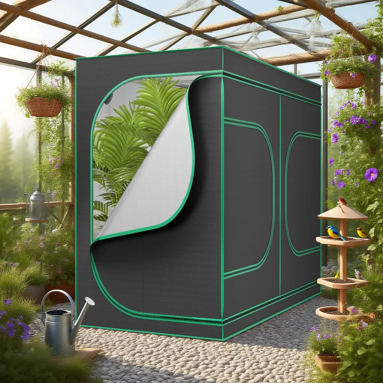 Aufun Grow Zelt für Pflanzen Zuchtzelt Gewächshaus Box Zuchtschrank Anzucht Gemüse Kräuter Grow Schrank, Indoor Anbauzelt, Growroom für Blumen klein Tomaten Hydro Green, Größe:240x120x200cm – Bild 8