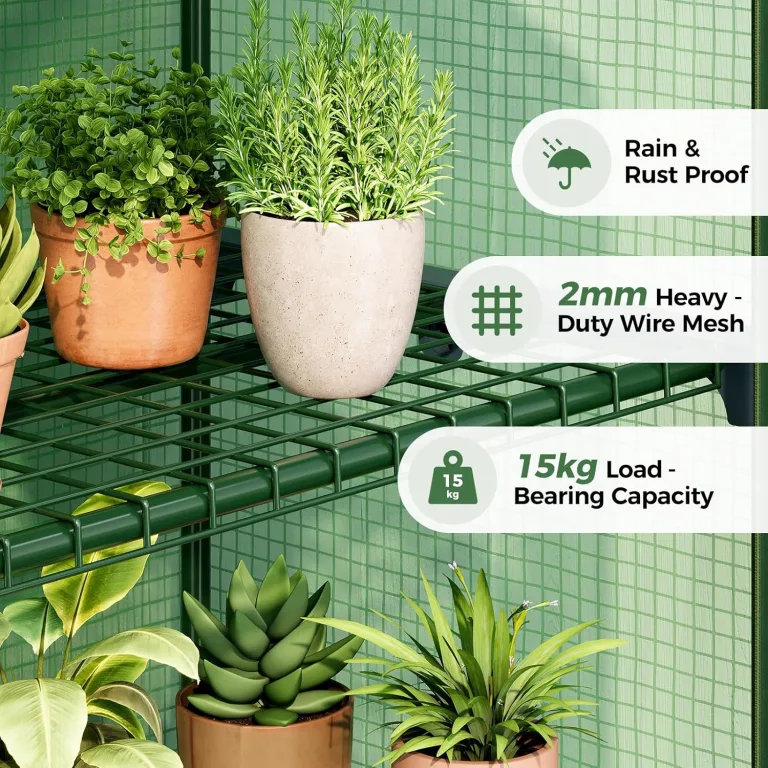 Bamworld Gewächshaus Klein Mini Gewächshaus Foliengewächshaus 4 Etagen Tomatengewächshaus Gewächshaus Balkon Für Gemüse Blumen Pflanzen Sämlinge Anzucht Im Garten Terrasse – Bild 3