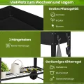 COSTWAY Hochbeet Metall, Erhöhtes Gartenbeet mit 2 Rollen & Ablage, Pflanzkasten mit Haken & Griff, Kräuterbeet Gemüsebeet groß, für Balkon Garten Terrasse, 95 x 40 x 80 cm (Schwarz) - Thumbnail 6