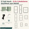 Hochbeet Metall, Pflanzbeet Hochbeete für Garten, 240 x 60 x 43 cm Hochbeet aus verzinktem Stahl mit stabilem Design, Rostschutz und Langer Haltbarkeit – Ideal für Gemüse, Einfacher Aufbau (Grün) - Thumbnail 6