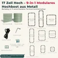 Hochbeet Metall, Pflanzbeet Hochbeete für Garten, 240 x 60 x 43 cm Hochbeet aus verzinktem Stahl mit stabilem Design, Rostschutz und Langer Haltbarkeit – Ideal für Gemüse, Einfacher Aufbau (Grau) - Thumbnail 3