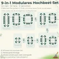 Hochbeet Metall, Pflanzbeet Hochbeete für Garten, 240 x 60 x 43 cm Hochbeet aus verzinktem Stahl mit stabilem Design, Rostschutz und Langer Haltbarkeit – Ideal für Gemüse, Einfacher Aufbau (Weiß) - Thumbnail 3