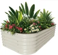 Hochbeet Metall, Pflanzbeet Hochbeete für Garten, 240 x 60 x 43 cm Hochbeet aus verzinktem Stahl mit stabilem Design, Rostschutz und Langer Haltbarkeit – Ideal für Gemüse, Einfacher Aufbau (Weiß) - Thumbnail 1