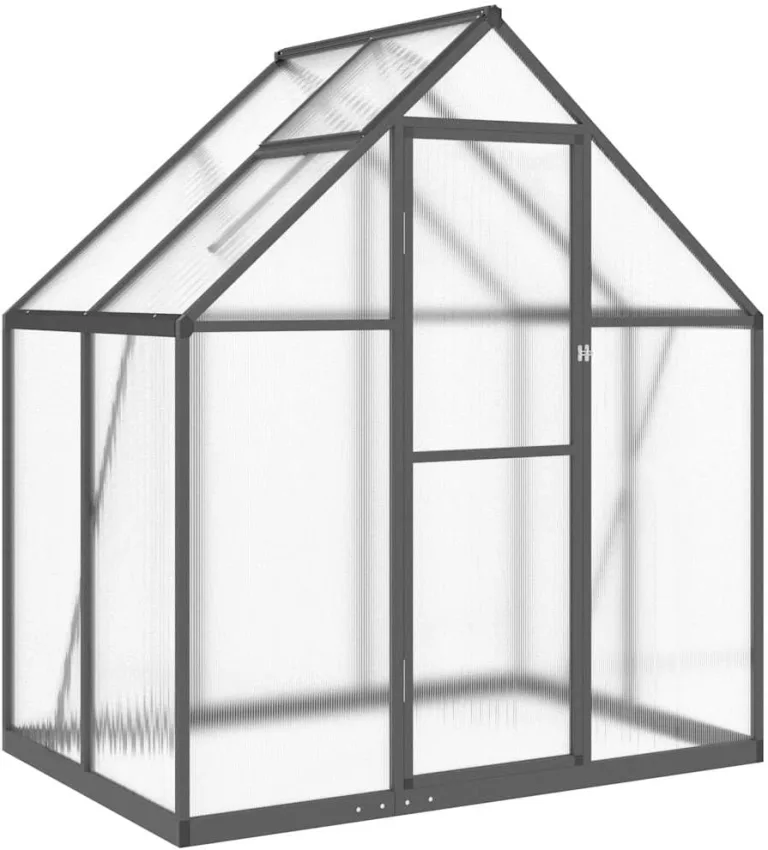 Refined Gewächshaus mit Fundamentrahmen Anthrazit 169x114x195 cm Alu – Bild 3