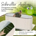 HOFGARTEN Hochbeet Metall 200x80x78 cm - Hochwertiges Gartenbeet aus Zn-Al-Mg Stahl - wetterfest & rostgeschützt - Ergonomisches Gärtnern - Modell QuickGrow XL (Cremeweiß) - Thumbnail 4