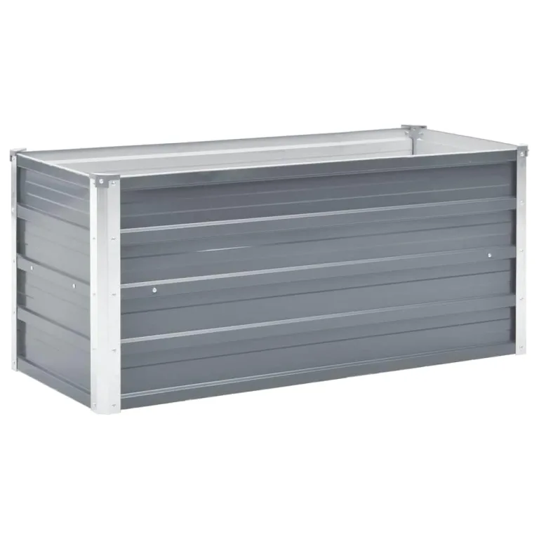 Hochbeet Metall Premium hochbeet Balkon oder Garten Pflanzkasten Hochbeete-Kit Kräuterbeet Balkon Hochbeet Hochbeete für Garten Verzinkter Stahl 100x40x45 cm Grau – Bild 2