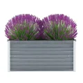 Hochbeet Metall Premium hochbeet Balkon oder Garten Pflanzkasten Hochbeete-Kit Kräuterbeet Balkon Hochbeet Hochbeete für Garten Verzinkter Stahl 100x40x45 cm Grau - Thumbnail 1