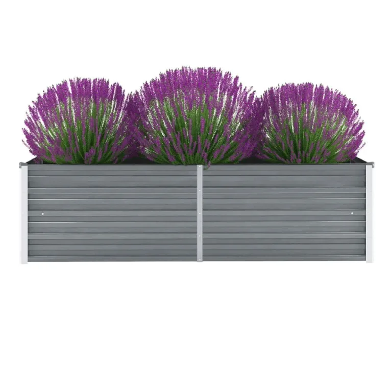 Hochbeet Metall Gartenbeet aus Verzinktem Stahl Pflanzbeet Wetterfest & Rostfrei Rechteckiges Gemüsebeet für Garten & Terrasse Verzinkter 240 x 40 x 77 cm Anthrazit – Bild 10