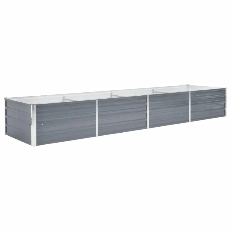 Hochbeet Metall Premium hochbeet Balkon oder Garten Pflanzkasten Hochbeete-Kit Kräuterbeet Balkon Hochbeet Hochbeete für Garten Verzinkter Stahl 320x80x45 cm Grau – Bild 2