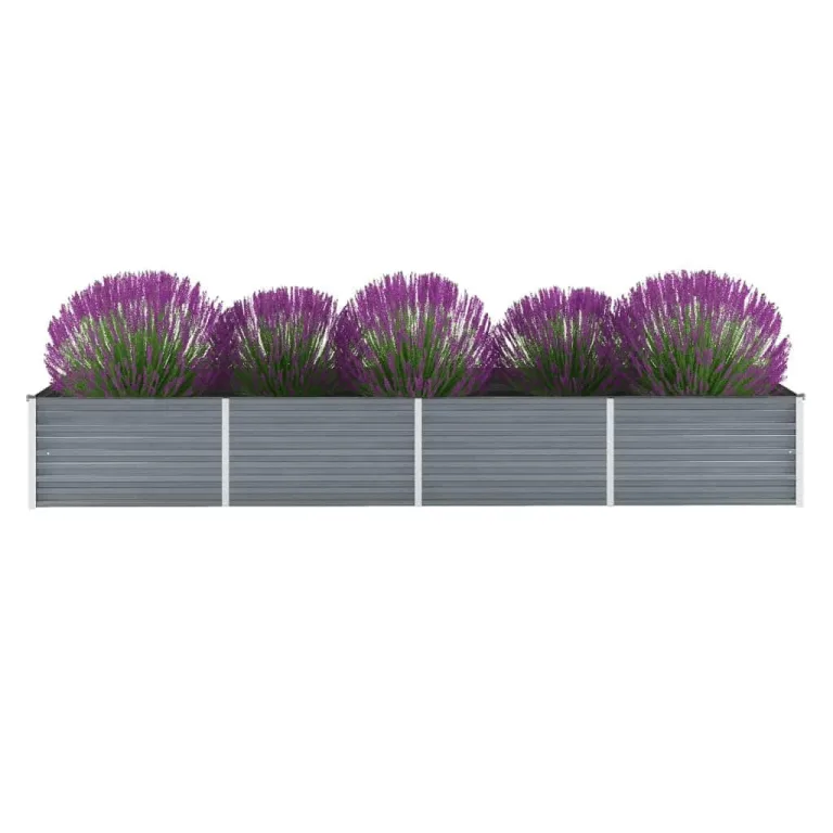 Hochbeet Metall Premium hochbeet Balkon oder Garten Pflanzkasten Hochbeete-Kit Kräuterbeet Balkon Hochbeet Hochbeete für Garten Verzinkter Stahl 320x80x45 cm Grau – Bild 1