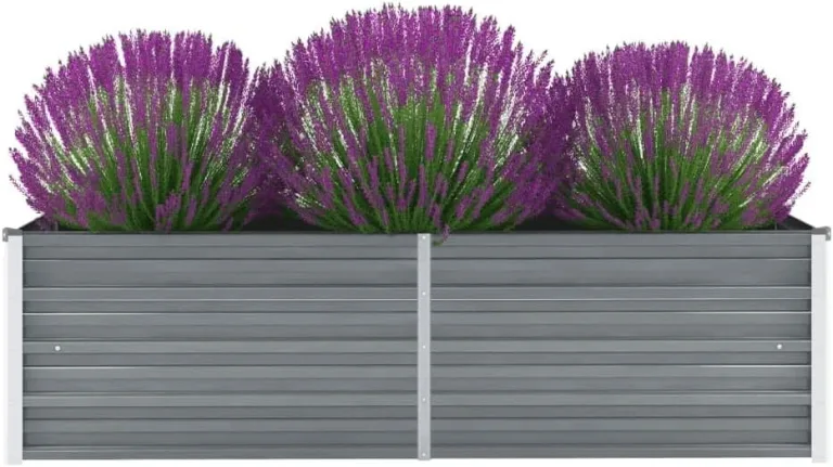 Garten-Hochbeet Pflanzenbeet Wetterfestes Stahlblech Hochbeet für Gemüse Erhöhte Extragroße Gemüsebeet Frühbeet Gartenbeet Pflanzkübel Blumenkasten für Garten 160x40x45 cm Grau – Bild 1