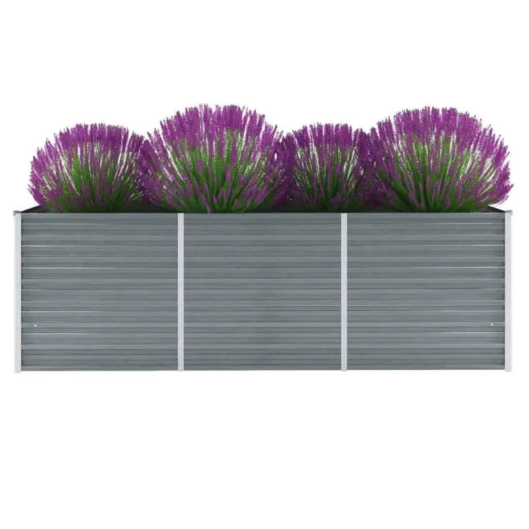 Hochbeet Metall Premium hochbeet Balkon oder Garten Pflanzkasten Hochbeete-Kit Kräuterbeet Balkon Hochbeet Hochbeete für Garten Verzinkter Stahl 240x80x77 cm Grau – Bild 1