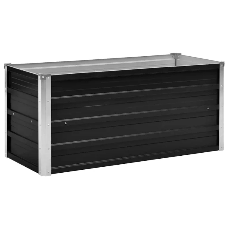 Hochbeet Hochbeete-Kit für Beet Hochbeet Garten Wetterfest Frühbeet Gemüsebeet Pflanzenbeet zur Anzucht als Blumenkasten Anthrazit 100 x 40 x 45 cm Verzinkter Stahl – Bild 2