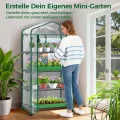 Ohuhu Gewächshaus klein Premium Foliengewächshaus mit Verriegelungsräder, Folien Treibhaus mit 4 Regalen Anzuchthaus Treibhaus Platzsparend Frühbeet für Balkon Garten 69x48x162 cm Transparent - Thumbnail 2