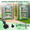 Ohuhu Gewächshaus klein Premium Foliengewächshaus mit Verriegelungsräder, Folien Treibhaus mit 4 Regalen Anzuchthaus Treibhaus Platzsparend Frühbeet für Balkon Garten 69x48x162 cm Transparent - Thumbnail 3