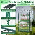 Ohuhu Gewächshaus klein Premium Foliengewächshaus mit Verriegelungsräder, Folien Treibhaus mit 4 Regalen Anzuchthaus Treibhaus Platzsparend Frühbeet für Balkon Garten 69x48x162 cm Transparent - Thumbnail 6
