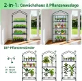 Ohuhu Gewächshaus klein Premium Foliengewächshaus mit Verriegelungsräder, Folien Treibhaus mit 4 Regalen Anzuchthaus Treibhaus Platzsparend Frühbeet für Balkon Garten 69x48x162 cm Transparent - Thumbnail 8