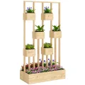 Outsunny Hochbeet mit Rankgitter Körbe, Holz Pflanzkasten Pflanzkübel Blumenkasten, 90 x 45 x 170 cm für Garten Balkon Terrasse, Blumenkübel für Kletterpflanzen Korbpflanzen, Blumen - Thumbnail 10
