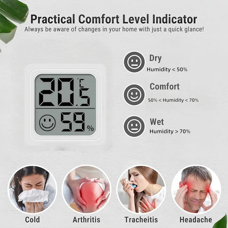 Luthando Mini Thermometer Innen, Thermometer Hygrometer Innen, Raumthermometer Mini LCD Heimthermometer für kinderzimmer, Arbeitszimmer, Schlafzimmer, Gewächshaus (4) – Bild 4
