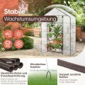 Sekey Gewächshaus 200x145x75 cm, Foliengewächshaus Stabil, Gewächshaus Balkon mit 4 Regalböden für optimales Pflanzenwachstum, Weiß, XL - Thumbnail 3