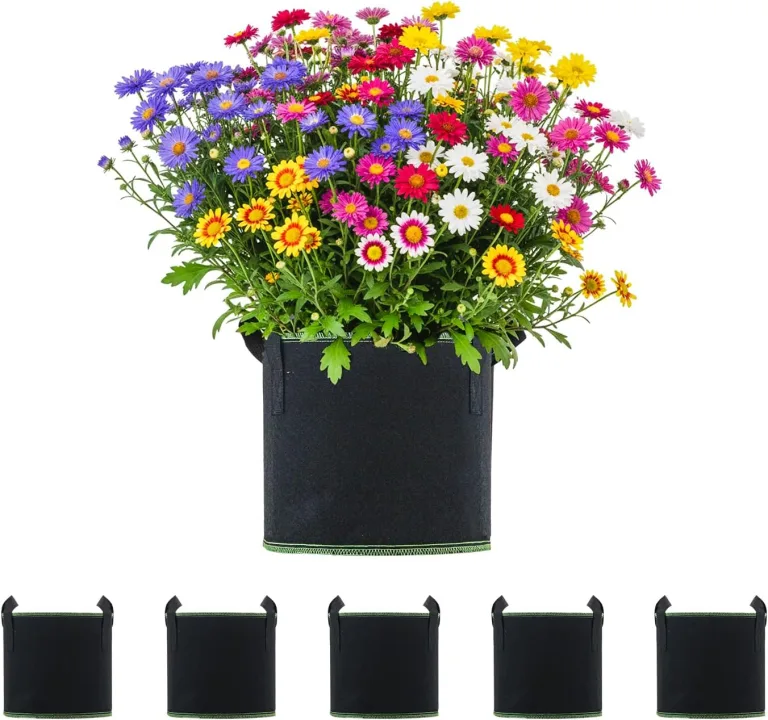 5 Stück 22L Vliesstoff Pflanzsack mit Griffe - Wiederverwendbare Pflanztasche für Tomaten, Kartoffeln, Erdbeeren, Gemüse, Blumen - Geeignet für Garten, Gewächshaus, Balkon, Terrasse – Bild 10