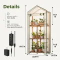 Bamworld Tomatengewächshaus Mini mit Pflanzenlampe – 3-stufiges Gewächshaus Klein als stabiles Foliengewächshaus für Balkon, Terrasse and Wintergarten - Thumbnail 2