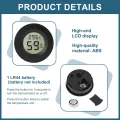6 PCS Mini Digital Hygrometer,Rund Thermometer,Präziser Feuchtigkeitsmesser und Mini Thermometer für Innenräume, Auto, Babyzimmer, Keller, Gewächshaus, Schrank, Lager und Musikinstrumente - Thumbnail 5