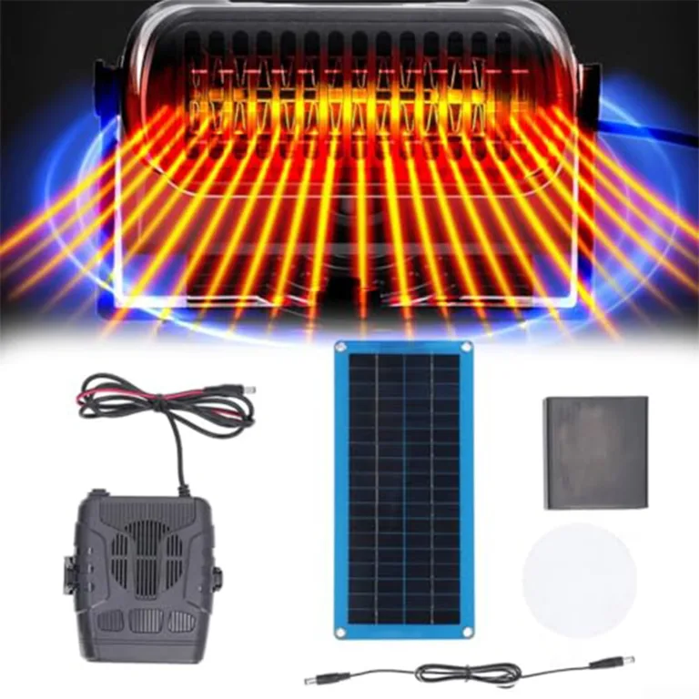 Solarheizung Gewächshaus Komplettset, 30w Hühnerstallheizung Solar, Tragbarer Energieerwärmer Mit Batteriefach | USB-Ausgangssystem Für Gewächshaus, Schuppen, Tierhaus, Camping & Auße – Bild 3