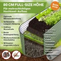 TTL GARDEN 240x80x80cm Nature L Metall Hochbeet Salbei Grün - Stahl rostfrei verzinkt & lackiert Wellblech oval 80cm hoch sehr stabil Garten Beet für Gemüse Kräuter Blumen Gartenbeet Gemüsebeet - Thumbnail 6