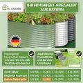 TTL GARDEN 240x80x80cm Nature L Metall Hochbeet Salbei Grün - Stahl rostfrei verzinkt & lackiert Wellblech oval 80cm hoch sehr stabil Garten Beet für Gemüse Kräuter Blumen Gartenbeet Gemüsebeet - Thumbnail 8