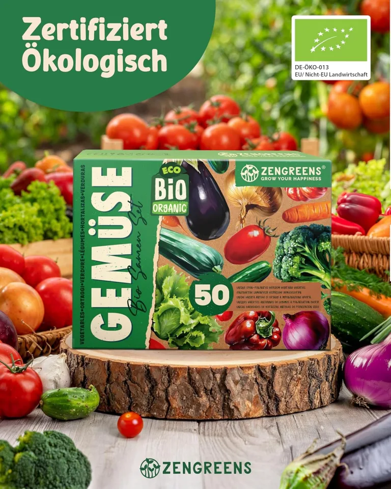 Bio Gemüsesamen im 50er Set - 50 Gemüse Samen für den einfachen Anbau im Garten, Balkon oder Hochbeet - Pflanzensamen - Saatgut – Bild 3