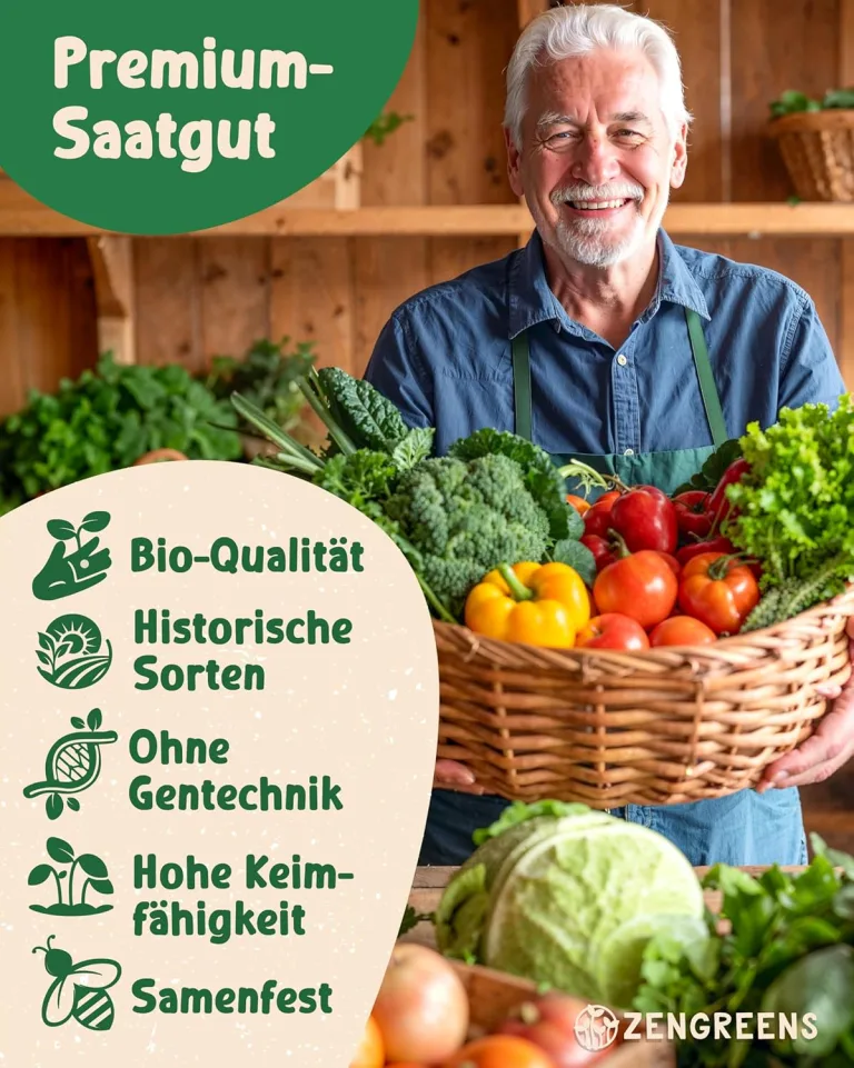 Bio Gemüsesamen im 50er Set - 50 Gemüse Samen für den einfachen Anbau im Garten, Balkon oder Hochbeet - Pflanzensamen - Saatgut – Bild 4