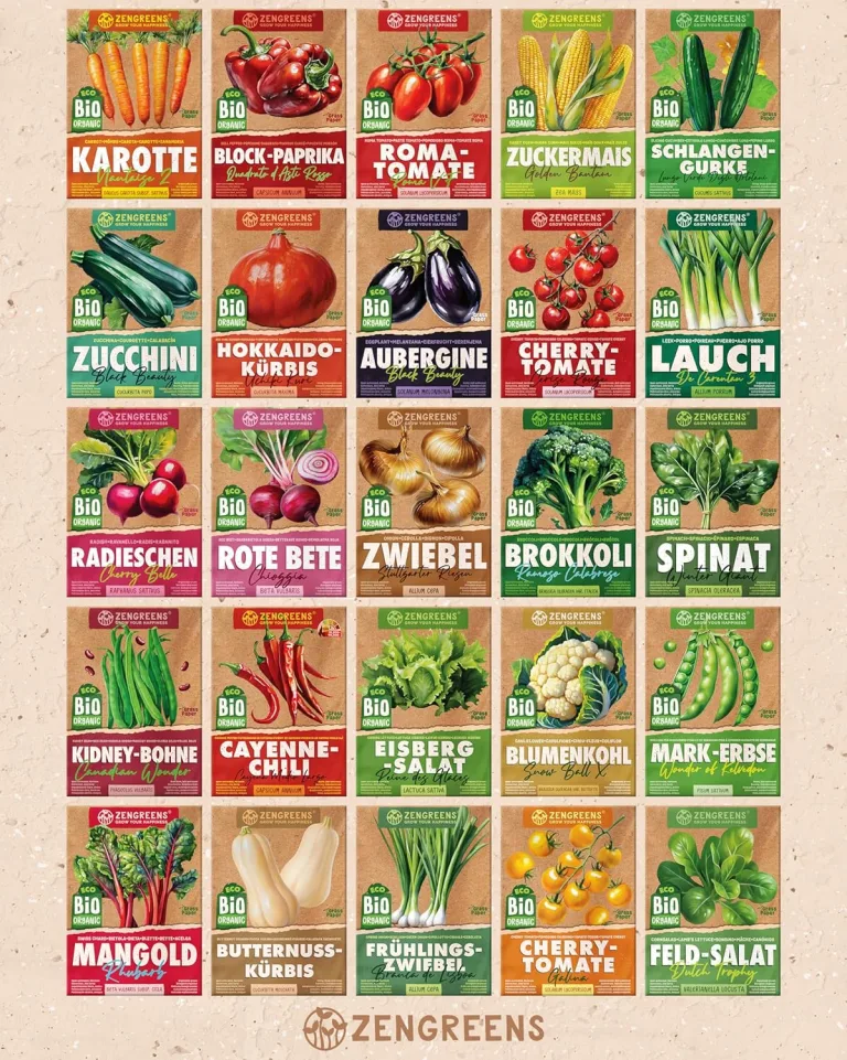 Bio Gemüsesamen im 25er Set - 25 Gemüse Samen für den einfachen Anbau im Garten, Balkon oder Hochbeet - Pflanzensamen - Saatgut – Bild 8