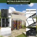Anlehngewächshaus Aluminium Beistell-Gewächshaus (Schwarz) – 180x54x190cm, 3 Türen & 2 Oberlicht, geeignet für Zitronenbaum-Töpfe, Chrysanthemen & weitere Pflanzen, Greenhouse - Thumbnail 7