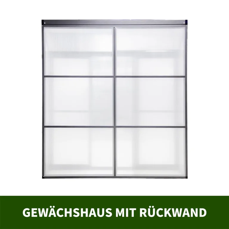 Anlehngewächshaus Aluminium Beistell-Gewächshaus (Grau) – 180x55x190cm, 3 Türen & 2 Oberlicht, geeignet für Zitronenbaum-Töpfe, Chrysanthemen & weitere Pflanzen, Greenhouse – Bild 8