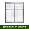 Anlehngewächshaus Aluminium Beistell-Gewächshaus (Grau) – 180x55x190cm, 3 Türen & 2 Oberlicht, geeignet für Zitronenbaum-Töpfe, Chrysanthemen & weitere Pflanzen, Greenhouse - Thumbnail 8