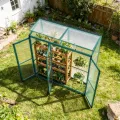 Anlehngewächshaus Aluminium Beistell-Gewächshaus (Grau) – 180x55x190cm, 3 Türen & 2 Oberlicht, geeignet für Zitronenbaum-Töpfe, Chrysanthemen & weitere Pflanzen, Greenhouse - Thumbnail 10