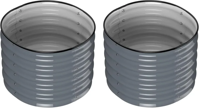 Rundes Hochbeet aus Metall 60x60x42 cm (LxBxH) - Hochbeet für den Garten mit offenem Boden - 42 cm Höhe - Rostfrei, Schneller Aufbau, Modernes Design (2er Set, Anthrazit) – Bild 1