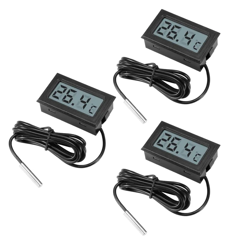 Digital LCD Thermometer Temperatur,APKLVSR Mini Thermometer Temperatur Tester mit Externem Sensor für Kühlschrank,Gefrierschrank, Aquarium(3 Stück) – Bild 1