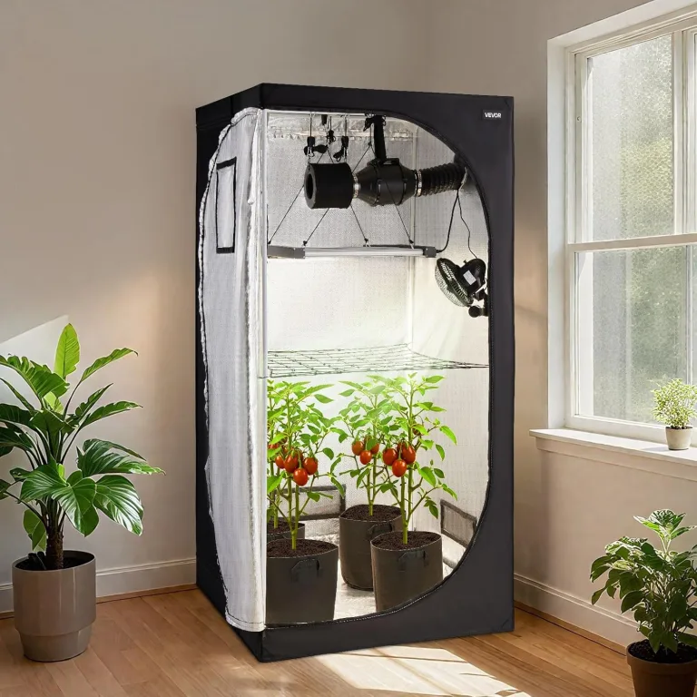 VEVOR Growzelt-Set, 100x100x200 cm, Gewächshauszelt mit Vollspektrum-LED-Zuchtlicht & Belüftungssystem, Pflanzenzelt 600D hochreflektierendes Mylar, Anzuchtzelte für Blumen und Gemüse – Bild 8