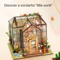 Miniaturhaus,Gewächshaus Modell mit Möbeln und Werkzeugkleber,Handgemachtes Kreatives Gewächshaus Modell aus Holz | Bastelprojekte für Erwachsene Zimmerdekoration - Thumbnail 6