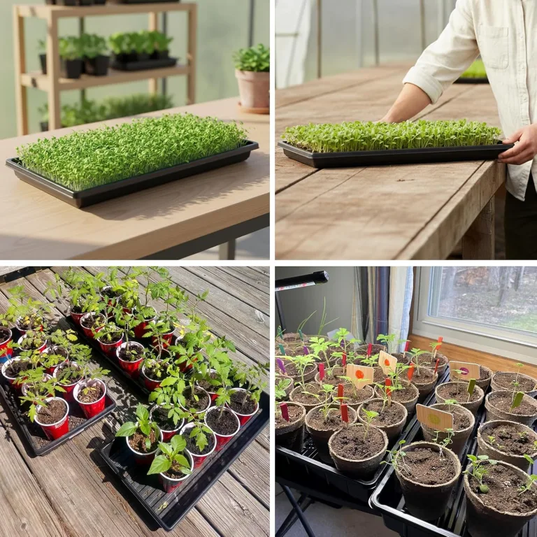 50.8x25.4x4 cm 8 Stücke Pflanzwanne Kunststoff Anzuchtplatte Seed Tray Kein Ablaufloch für Garten Terrassen Gewächshäuser Pflanzen – Bild 9