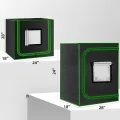 Kleines Wachstumszelt für Aerogarden, 61 x 45,7 x 71,1 cm, Hydrokultur-Anzuchtsystem, stark reflektierendes 600D-Diamant-Mylar-Leinwand mit Belüftungsfenster und Bodenwanne für - Thumbnail 4