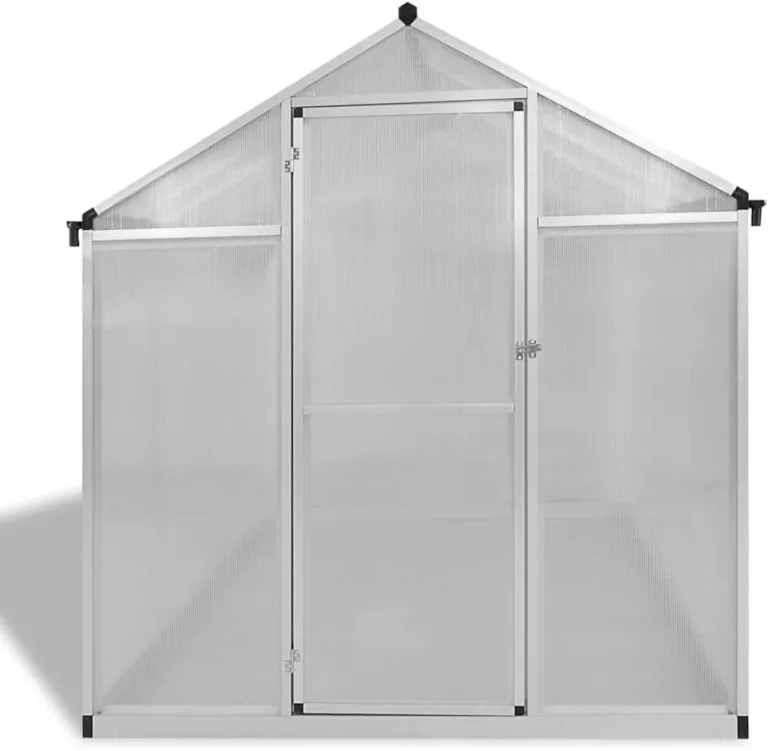 Alu-Gewächshaus mit Grundrahmen 242 x 190 x 195 cm – Bild 4