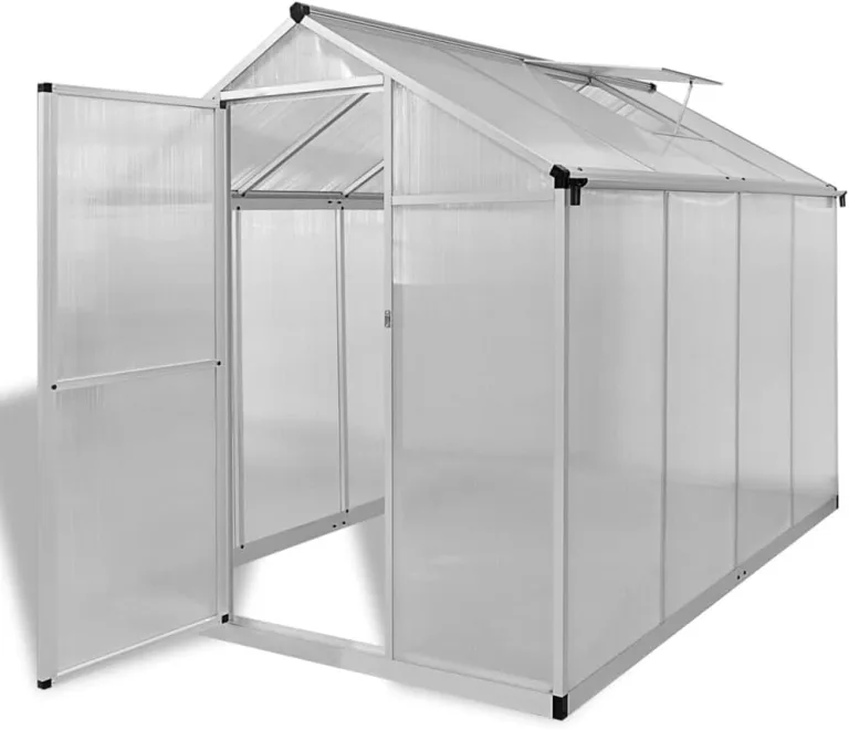 Alu-Gewächshaus mit Grundrahmen 242 x 190 x 195 cm – Bild 1