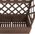 Hochbeet HWC-P66, Pflanz-/Blumenkasten Pflanzkübel Rankgitter Rankhilfe Spalier Holz FSC® 138x110x44cm - braun - Thumbnail 6