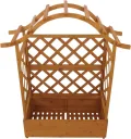 Hochbeet HWC-P66, Pflanz-/Blumenkasten Pflanzkübel Rankgitter Rankhilfe Spalier Holz FSC® 138x110x44cm - Natur - Thumbnail 9