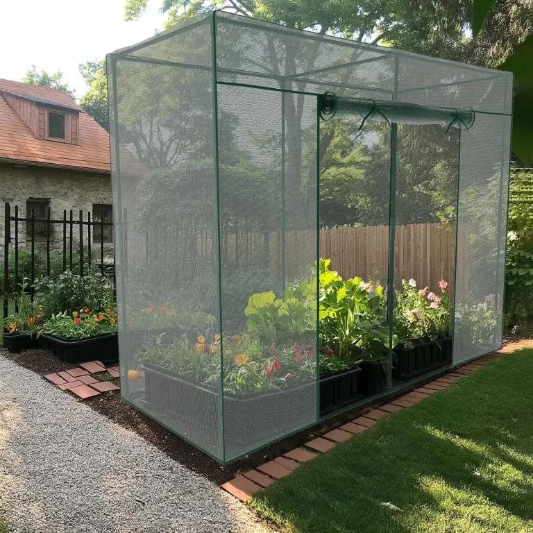 SUNYRISY 200x100x180 cm Gartenzaun Pflanzenkäfig Pflanzennetz für Tomaten Topfpflanzen Gemüse Blumen Schutz, Netz-Gewächshaus Gartennetz Zschafzaun Fence für Garten, Quadrat – Bild 4