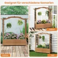 COSTWAY Blumenkasten mit Rankgitter & hängendem Dach, Pflanzkasten mit Rankhilfe & Einsatz, Hochbeet für Kletterpflanzen & hängende Körbe, für Hof Garten Terrasse, Holz, Braun, 110 x 40 x 124 cm - Thumbnail 8